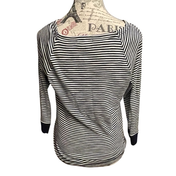 Ralph Lauren Striped Long Sleeve Top in Navy and White - Picture 3 of 6